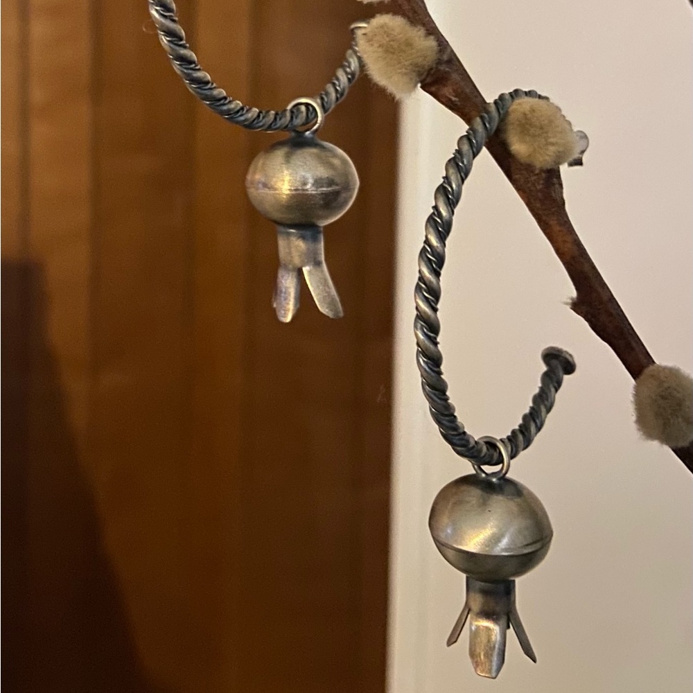 Navajo Sterling Silver Blossom Pendant Earrings